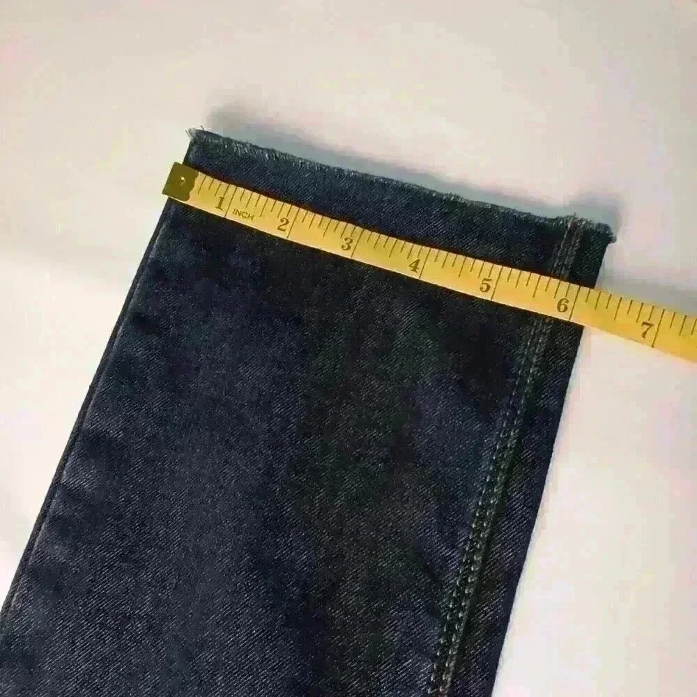 Lands' End Women Low Rise Straight Leg Fit 1 Jeans Dark Wash Blue Size 2 Stretch